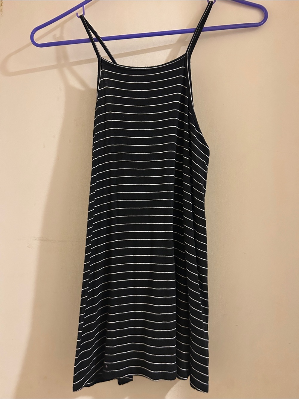 Striped Black & White Spaghetti Strap tank
